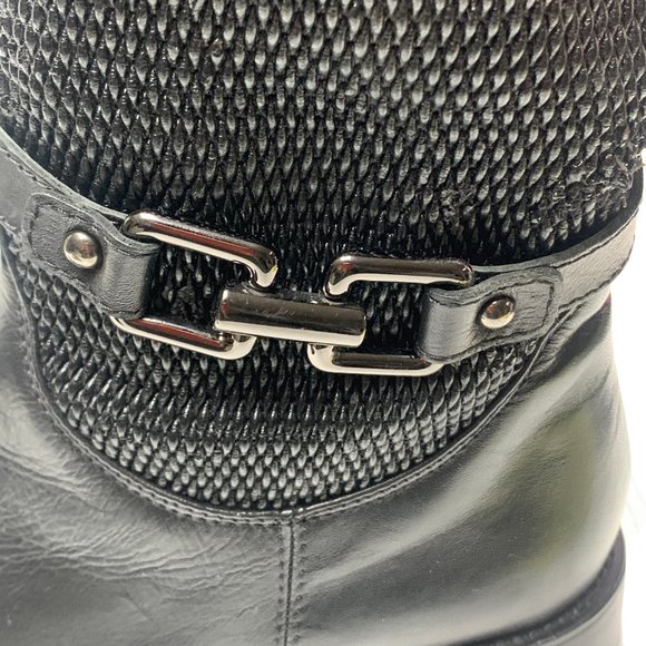 AQUATALIA by Marvin K Undy Black Woven Elastane & Leather Riding Boot - Picture 10 of 13
